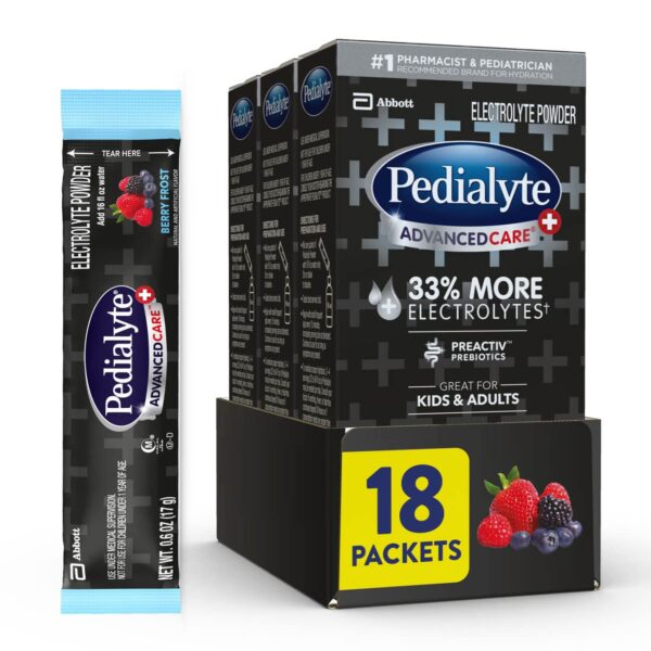 Pedialyte AdvancedCare Plus Drink Powder Packets, 0.6 oz, 18 Count