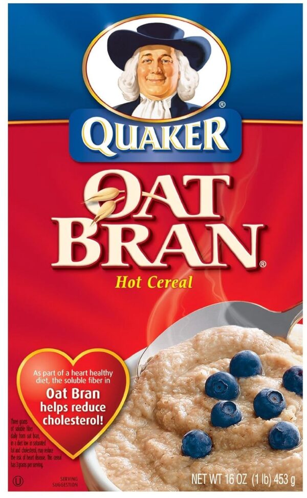 Pepsico Quaker Hot Cereal, Oat Bran, 16 Ounce 12 per case.